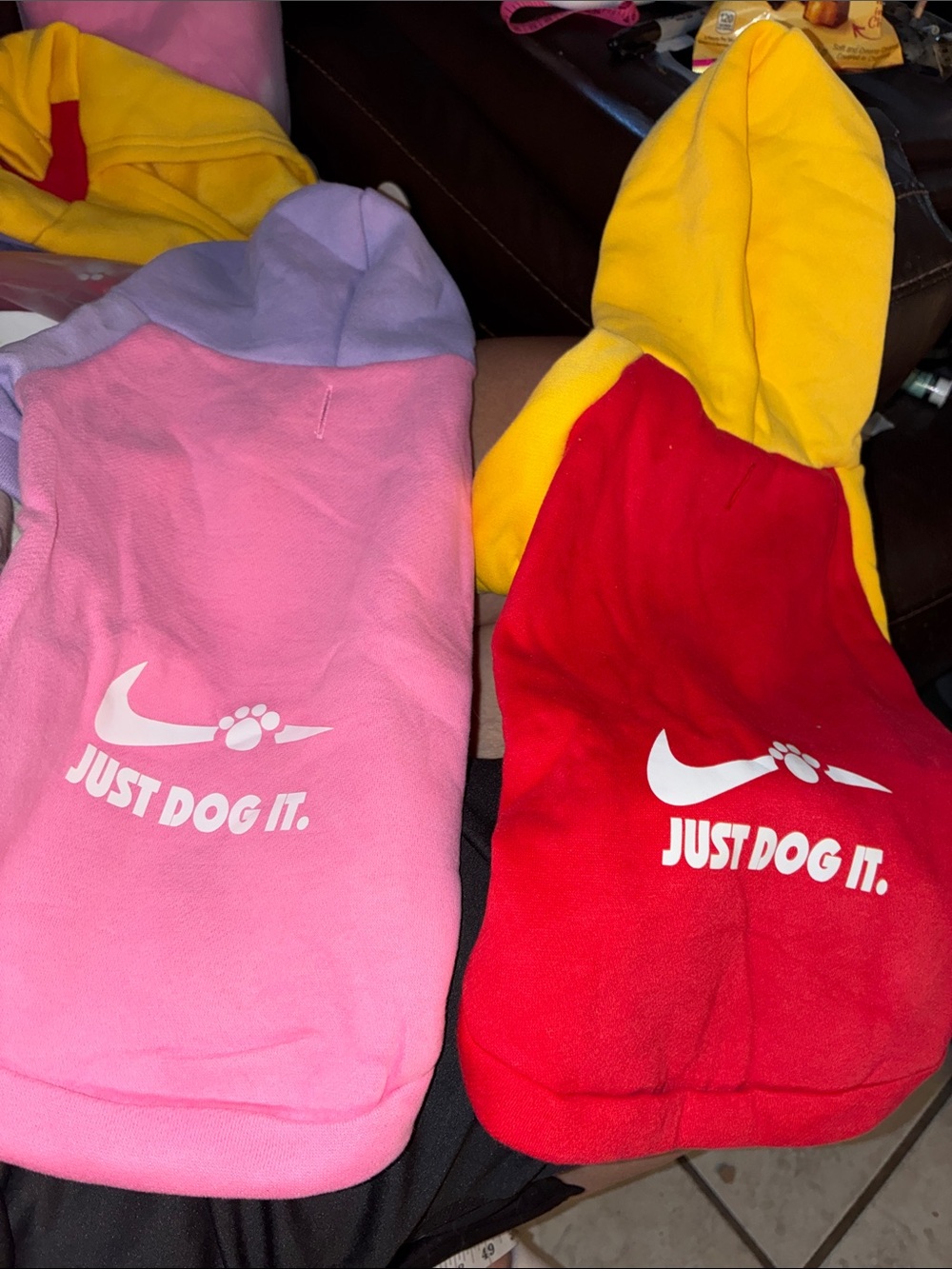 Just Dog It. Pet red or Pink Hooded Pet Tops